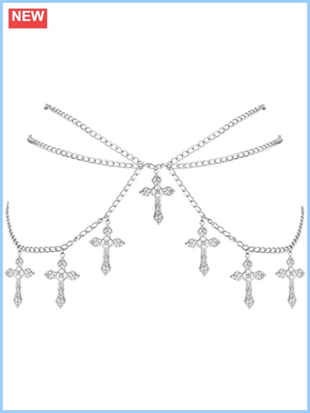 Zinc Alloy Gothic Cross Waist Chain Belt Punk Grunge Emo Accessory